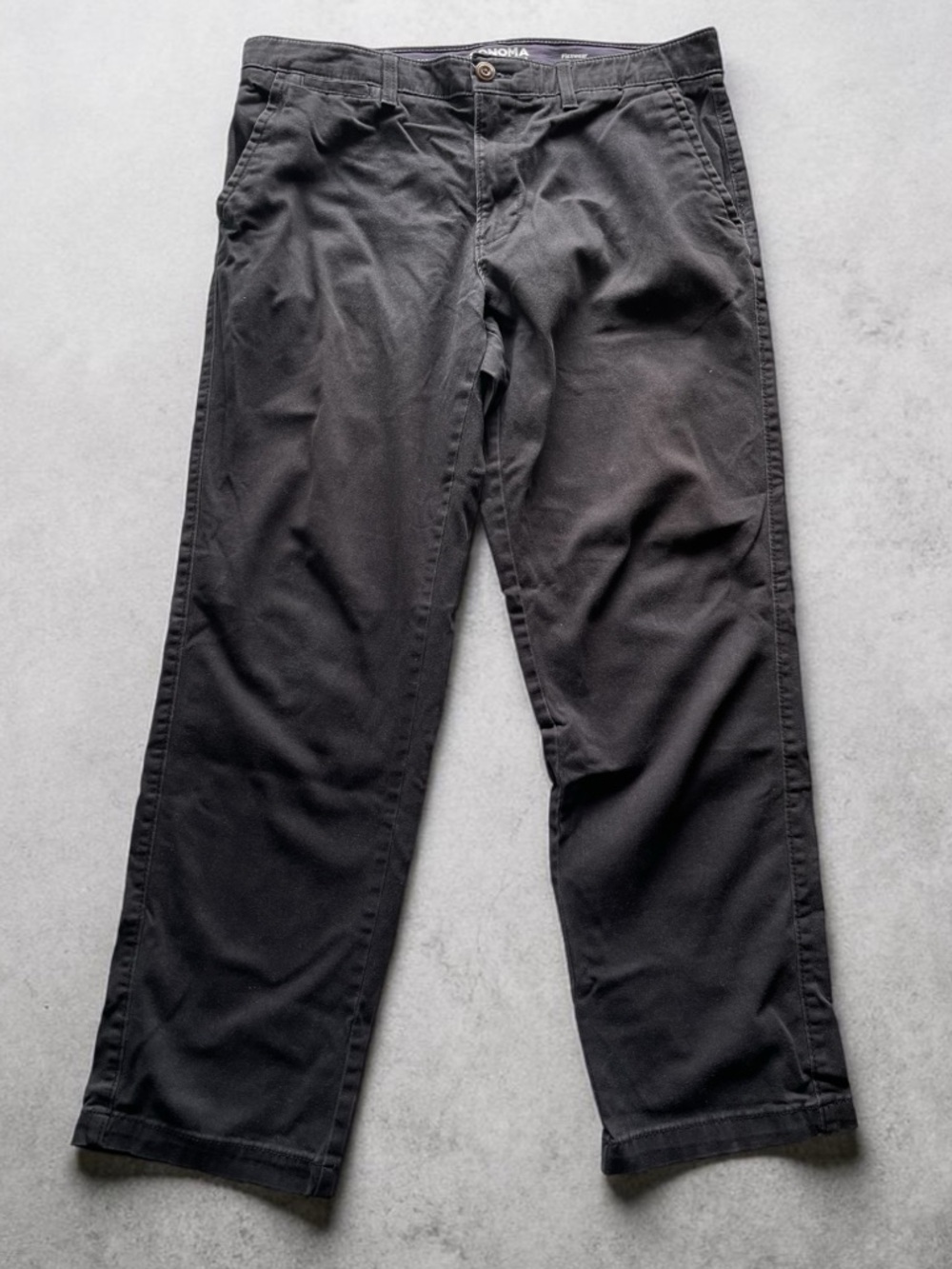 Sonoma Flexwear Men’s Pants 34x30 Black Straight Fit Stretch Casual Chinos